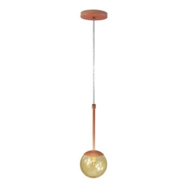 Imagem de Pendente Globo Esfera De Vidro 12cm - Bronze - Vidro âmbar - Trybo Des