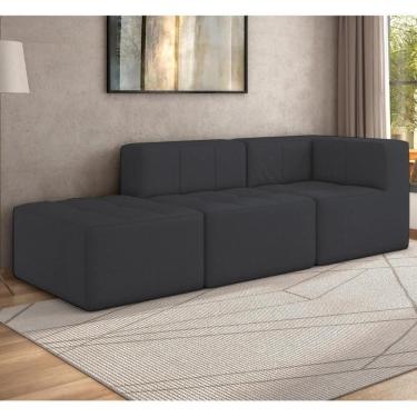 Imagem de Sofá Modulado na Caixa 3 Lugares 231cm Espuma D33 Multimóveis CR45353