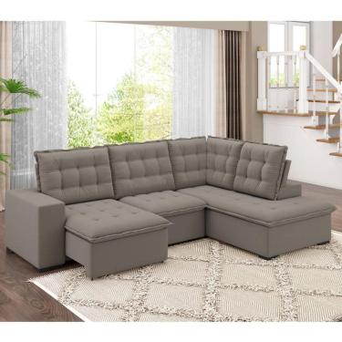 Imagem de Sofá de Canto Retrátil e Reclinável 4 Lugares 310cm Multimóveis CR45347