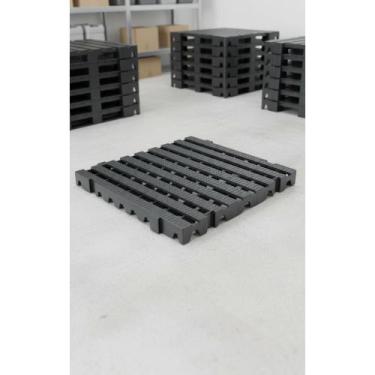 Imagem de Piso Plástico 50x50cm 4,5cm Preto - Deck Modular Durável - Congratulat