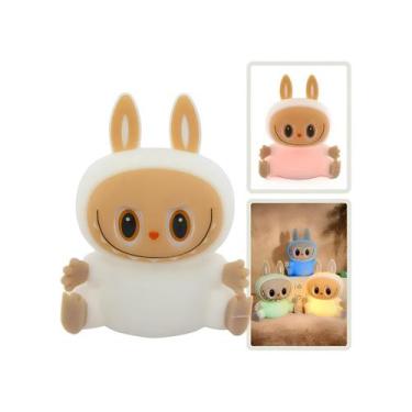 Imagem de Luminária Abajur Labubu Noturna Infantil Silicone Led RGB Recarregável
