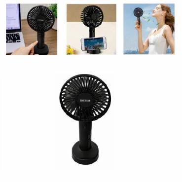 Imagem de Mini ventilador usb 5v recarregavel portatil preto 3 velocidades supor