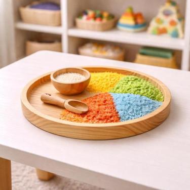 Imagem de Bandeja Grande Atividade Infantil Montessori 27cm Sensorial - Luggari