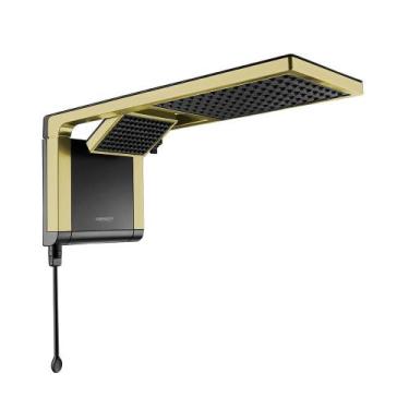 Imagem de Chuveiro Eletrônico Acqua Duo Preto Matte Gold Lorenzetti 127V 5500W