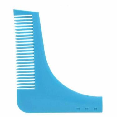 Imagem de Pente Modelador Aparador De Barba Bigode Pelos Barbeiro Barbearia Azul
