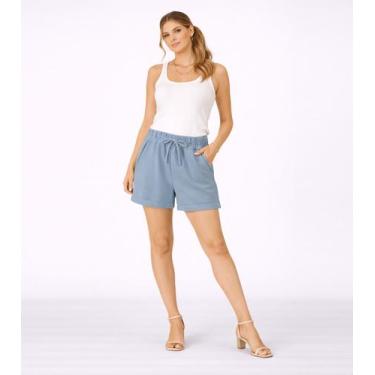 Imagem de Shorts Feminino Com Bolsos Good Bless Azul, GG, Azul
