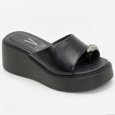 Imagem de Tamanco Anabela Vizzano Detalhe Anel Feminino - Preto - 38, 38