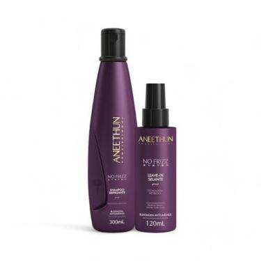 Imagem de Kit Aneethun No Frizz Defrizante Shampoo 300ml + Leave in 120ml