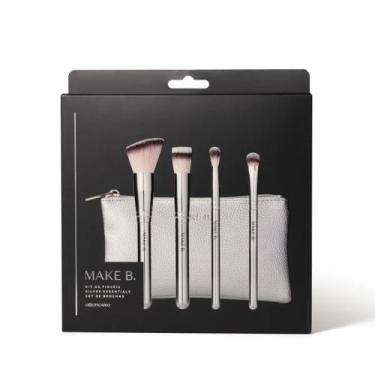Imagem de Kit Pincel de Maquiagem Silver Make B. Essentials (5 itens)
