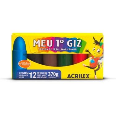 Imagem de Giz de Cera Acrilex Meu Primeiro Giz 12 Cores