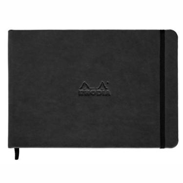 Imagem de Caderneta Rhodia A5 96 Folhas Capa de Couro Preto