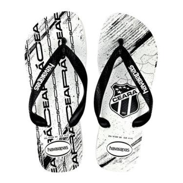 Imagem de Chinelo Havaianas Ceara Top Times Futebol Conforto Oficial, Branco, 43