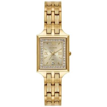 Imagem de Relógio Seculus Feminino Ref: 44288lpsvda1 Retangular Aço Dourado