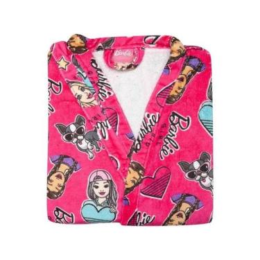 Imagem de Roupão Infantil Felpudo Velour para Barbie - Tamanhos P a G - Dohler