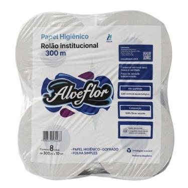 Imagem de Papel Higiênico Rolão Alveflor Folha Simples 300 Metros - Fardo com 8 