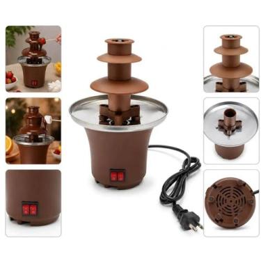 Imagem de Fonte De Chocolate Cascata Elétrica Para Doces Frutas Festa Chocolate 
