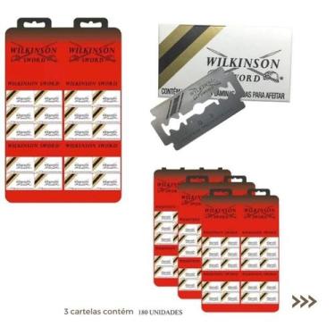 Imagem de Kit 3 Cartelas de Lâminas Wilkinson Sword  Barbearia  Aço Inoxidável L