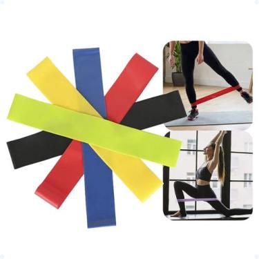 Imagem de Kit 5 Elásticos P/ Treino Em Casa Academia Fitness Funcional - Hxt