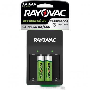 Imagem de Carregador de Pilhas Aa Aaa Usb SM-4 com Desligamento Automático e Indicador de LED Rayovac