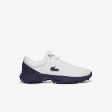 Imagem de Sapatos de golfe Golf Point masculinos em couro, Branco, Azul marinho,