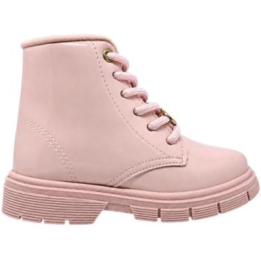 Imagem de Bota Infantil Menina Casual Dia a Dia Escola Passeio Com Cadarço E Zíp