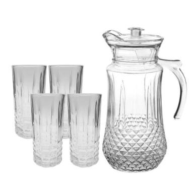 Imagem de Conjunto De Jarra 1,4L Com 4 Copo Simetria 350ml de Vidro Para Água Su