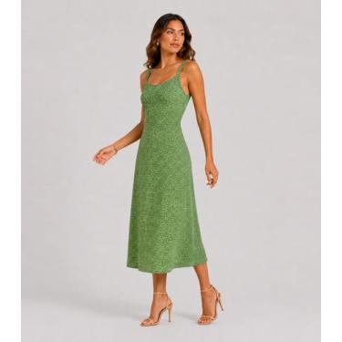 Imagem de Vestido Feminino Midi Visco Premiere Infinita Cor Verde, M, Verde