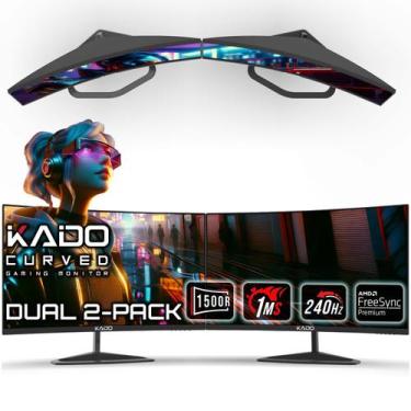 Imagem de Monitor Curvo Kado 24,5" 1500R 240Hz 1ms Pacote com 2
