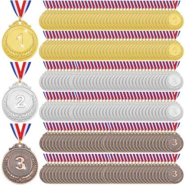 Imagem de Medalhas Sasylvia 240pcs Metal Ouro Prata Bronze 5cm