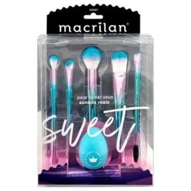 Imagem de Kit Pincéis Sweet 5 Pinceis + 1 Esponja Macrilan