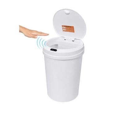 Imagem de Lixeira Branca Tecnológica Automática Inteligente Luxo Cozinha Banheiro 12 Litros Com Sensor De Movimento Aproximação - Global Mix