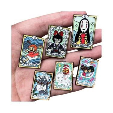 Imagem de Pins De Esmalte De Gato Fofo 6 Peças Clássicas De Anime E Filmes Broch