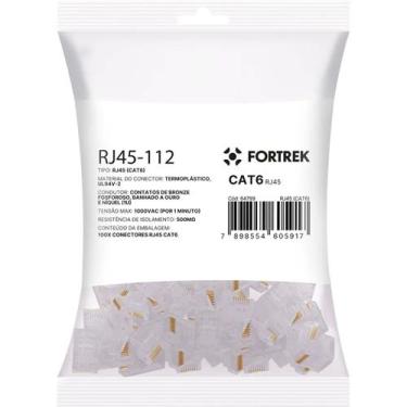 Imagem de Conector rj45 cat6 pacote com 100 un fortrek rj45-112 64799