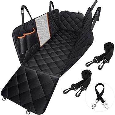 Imagem de WOWBABEPETS Capa de assento de carro para cães para assento traseiro,capas de assento de cachorro à prova d'água à prova de arranhões com janela visual de tela,laváveis,duráveis capas de assento de rede para carros,caminhões,SUVs,Jeep