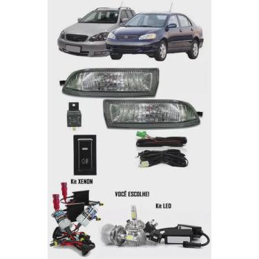 Imagem de Kit Farol de Milha Neblina Toyota Corolla 2003 2004 Fielder Todas + Kit Xenon 6000K / 8000K ou Kit Lâmpada Super LED 6000K