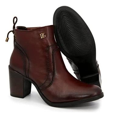 Imagem de Bota Feminina Cano Médio couro Firenze 9033 pinhao Cor:Marrom;Tamanho:36;Genero:Feminino