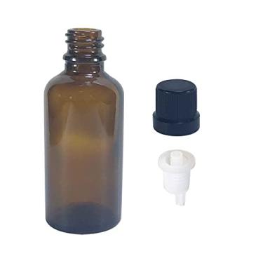 Imagem de Frasco de Vidro 50ml com Batoque Gotejador (20 Pecas) Cor:Preto