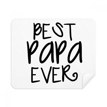 Imagem de Bless Father Best Papa Ever Words Pano de limpeza Limpador de tela 2 peças Tecido de camurça