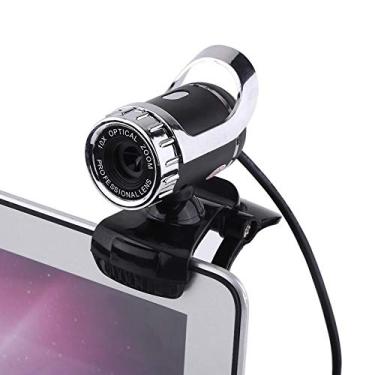 Imagem de Câmera Web HD, Webcam USB 2.0 12M Pixels Clip-on Webcam, microfone embutido com clipe giratório flexível de 360 graus, câmera de computador para chamadas de vídeo (prata)