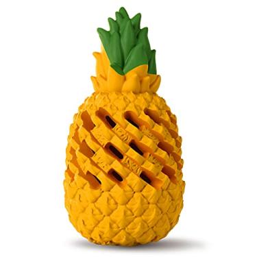 Imagem de M.C.works Brinquedo para cães para mastigadores agressivos raças grandes, dentes de cães indestrutíveis limpos, brinquedos de distribuição de petiscos resistentes de abacaxi para cães grandes (gigante