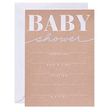 Imagem de American Greetings Convites de chá de bebê com envelopes, estilo Kraft (25 unidades)