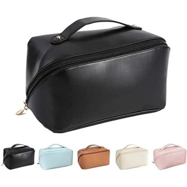 Imagem de Bolsa de cosméticos de viagem de grande capacidade, organizador de necessaire de viagem resistente à água, bolsa de maquiagem multicamadas para maquiagem e cosméticos de higiene pessoal,