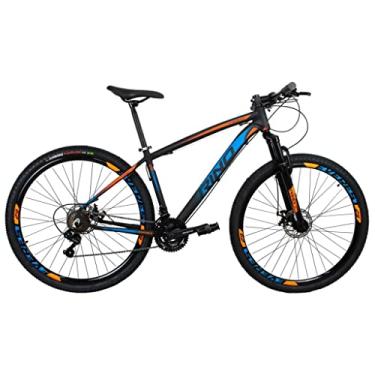 Imagem de Bicicleta Aro 29 Rino Everest Color 24v Cambios Shimano - Freio Hidraulico (Laranja/Azul, 19)