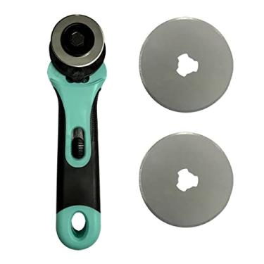 Imagem de Cortador Rotativo Circular com Disco 45mm + 2 Laminas Reservas Para Tecidos Papel Artesanato Patchwork Scrapbook (Cortador Circular Tiffany)