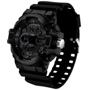 Imagem de  Relógio Masculino de Pulso Dupla Exibição de Quartzo Esportivo A Prova D`água