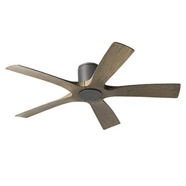 Imagem de Modern Forms Ventilador de teto Aviator Smart para ambientes internos e externos, 5 lâminas, montagem embutida, 137 cm, cinza grafite envelhecido com controle remoto (kit de luz vendido