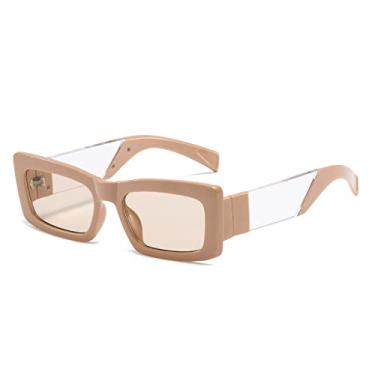 Imagem de Óculos de sol de armação de bloco de cor quadrado pequeno óculos de sol elegantes para homens e mulheres, 5, tamanho único