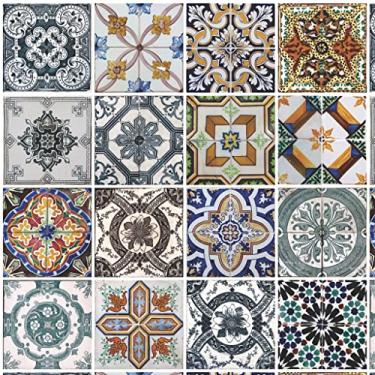 Imagem de Papel de Parede Adesivo Lavável Para Cozinha Banheiro Azulejo Diversos Modelos Rolo 1m Azulejo:AJ003