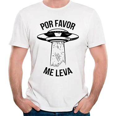 Imagem de Camiseta por favor m leva alienigenas et extraterrestre Cor:Preto com Cinza;Tamanho:M