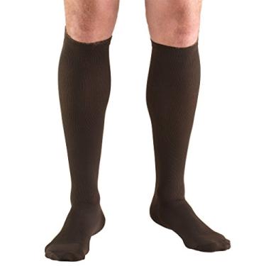 Imagem de Truform Meias de compressão, 20-30 mmHg, meias sociais masculinas, comprimento até o joelho, marrom, médio (20-30 mmHg)